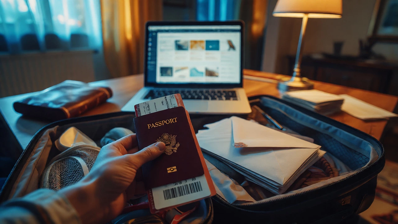 Travel documents and wedding invites