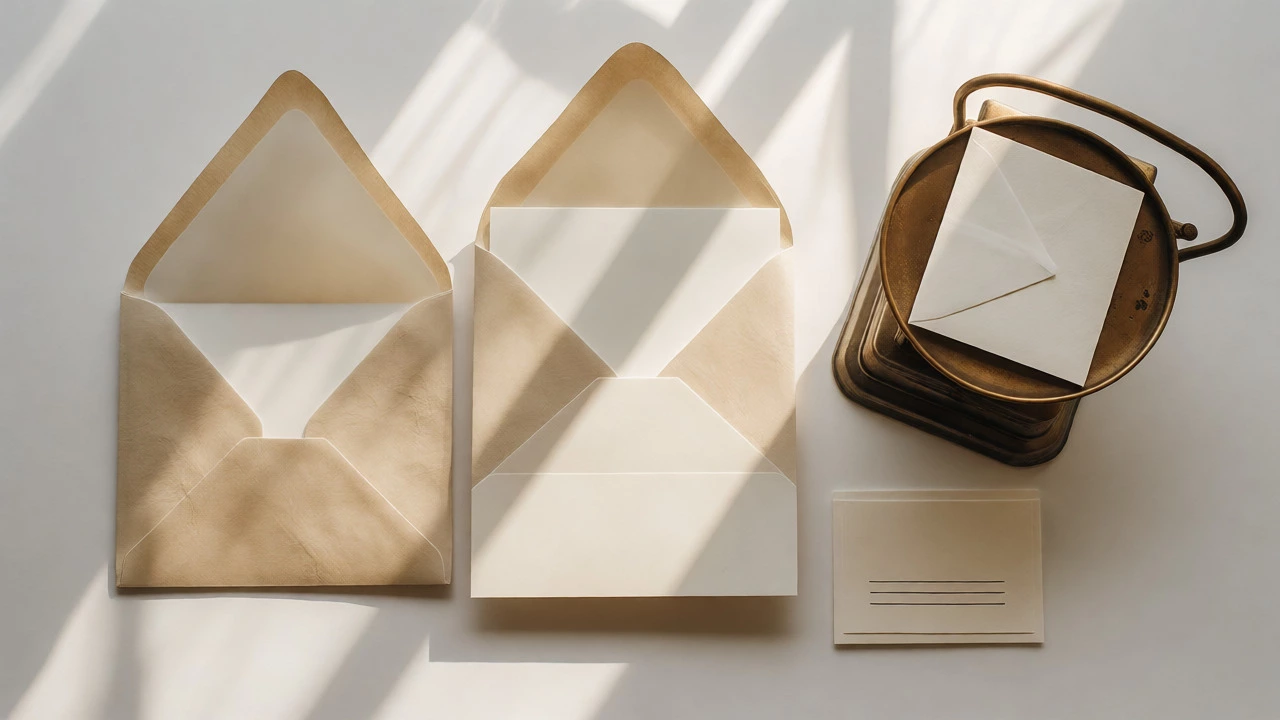 Wedding invitation suite with envelope and scale