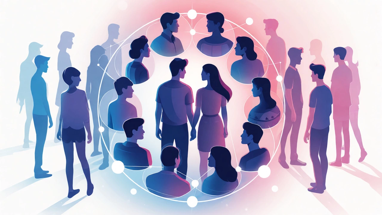 Artistic visualization of close friends versus casual acquaintances